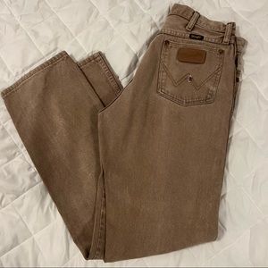 High-Rise to Mid-Rise Vintage Light-Brown/Tan Wranglers